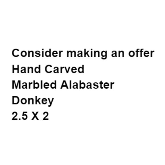 Donkey Hand Carved Marbled Alabaster Art Sculpture Kitchy Collector Lodge Earthy - Picture 2 of 9